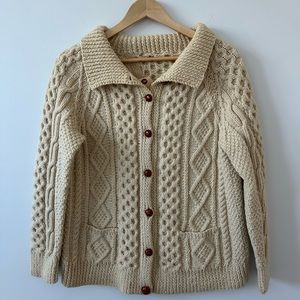 Vintage Irish Knit Collared Sweater